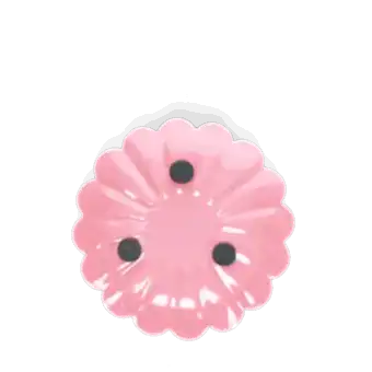 Enamel flat flower candle holder - dark pink