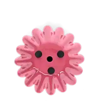 Enamel cupped flower candle holder - Vibrant pink