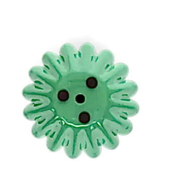 Enamel cupped flower candle holder - Dark green