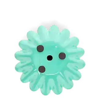 Enamel cupped flower candle holder - Aqua