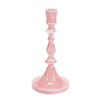 Enamel candlestick (19cm) - dark pink
