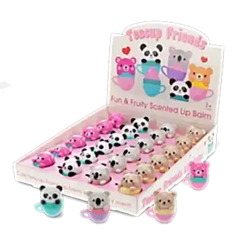 Mini berry scented lip balm (assorted) - Teacup animal friends