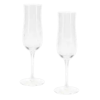Etched star champagne glasses (set of 2) - Clear