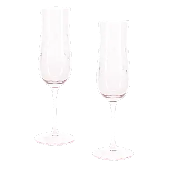 Etched star champagne glasses (set of 2) - Pink