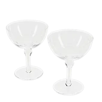 Etched star coupe glasses (set of 2) - Clear