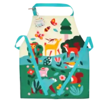 Wipeable cotton children's apron - Woodland