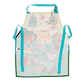 Wipeable cotton children's apron - Woodland