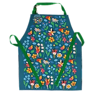 Wipeable cotton children's apron - Fairies in the Garden