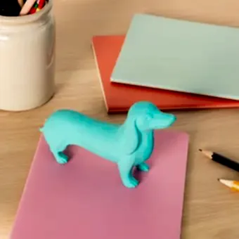 Giant sausage dog eraser - Turquoise
