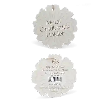 Enamel flat flower candle holder Tag - Vibrant pink