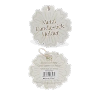 Enamel flat flower candle holder Tag - Pink