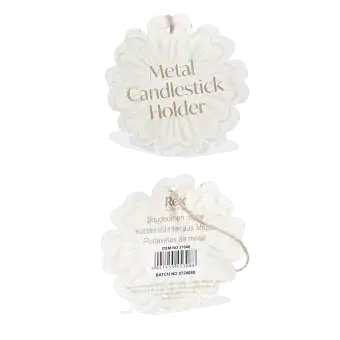 Enamel cupped flower candle holder Tag - Vibrant pink