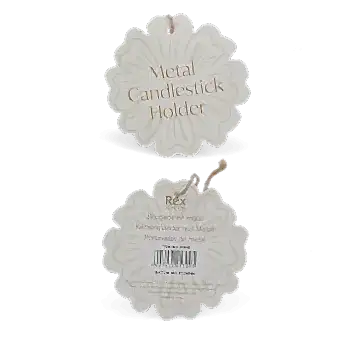 Enamel cupped flower candle holder Tag - Dark green