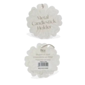 Enamel chamberstick candle holder Tag- Vibrant pink