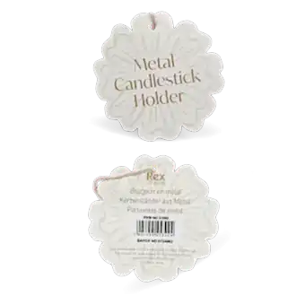 Enamel chamberstick candle holder Tag- Aqua