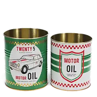 Storage tins (set of 2) - Motor Oil