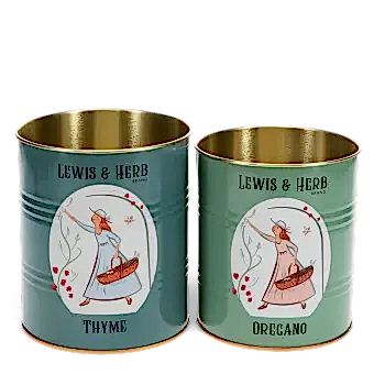 Storage tins (set of 2) - Lewis and Herb