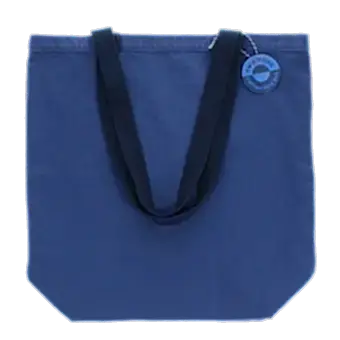 Two-tone cotton tote bag - Indigo blue
