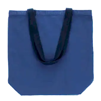Two-tone cotton tote bag - Indigo blue