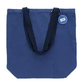 Two-tone cotton tote bag - Indigo blue