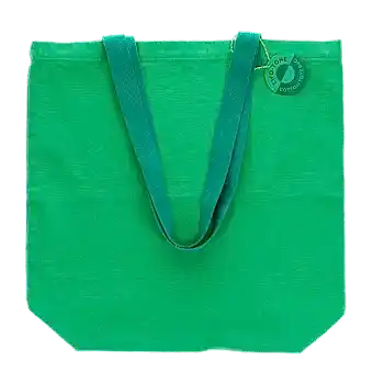 Two-tone cotton tote bag - green