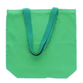 Two-tone cotton tote bag - green