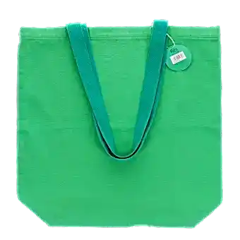 Two-tone cotton tote bag - green