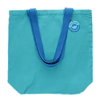 Two-tone cotton tote bag - Pale blue