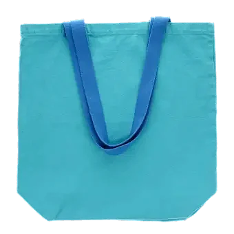 Two-tone cotton tote bag - Pale blue