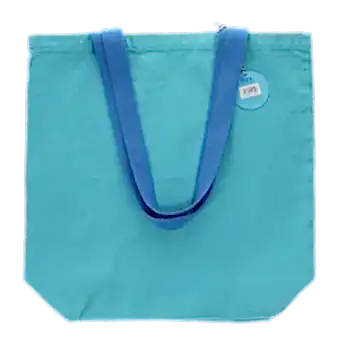 Two-tone cotton tote bag - Pale blue