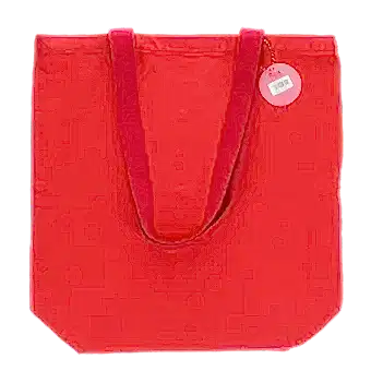 Two-tone cotton tote bag - Red