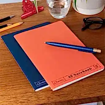 A5 notebooks set of 2 - orange and blue