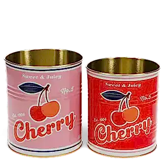 Storage tins (set of 2) - Cherry