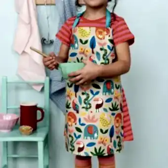 Wipeable cotton children's apron - Wild Wonders