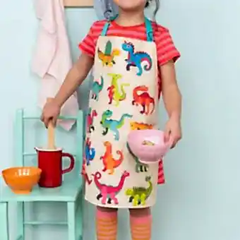Wipeable cotton children's apron - Baby Dinos
