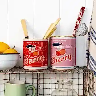Medium storage tins (set of 2) - Cherry