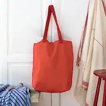 Two-tone cotton tote bag - Red