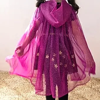 Children's glitter cape - Dark pink