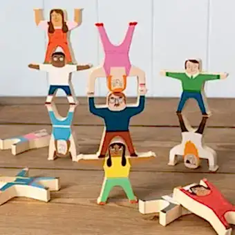 stacked wooden characters game