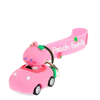 Keyring bag charm - Peach
