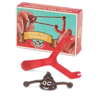 Sticky poo slingshot