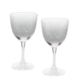 Etched star wine glasses (set of 2) - Clear