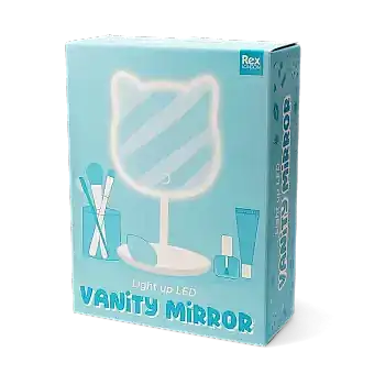 Cat-shaped LED vanity mirror box