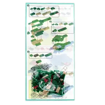 Step-by-step illustrated instructions and a bag of model brick kit