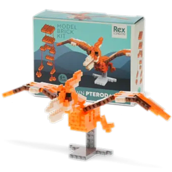 completed pterodactyl model alongside the packaging