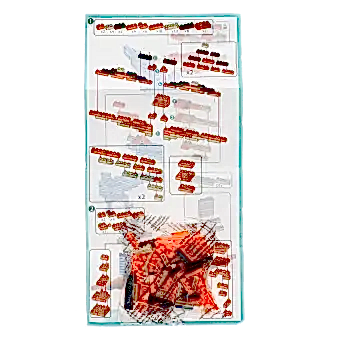 Step-by-step illustrated instructions and a bag of model brick kit