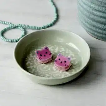 Mini hair claw clips (set of 2) - Pink cats