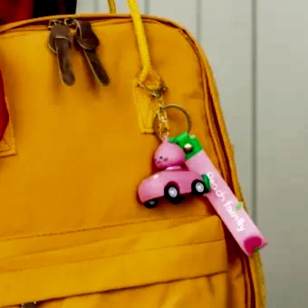 Keyring bag charm - Peach