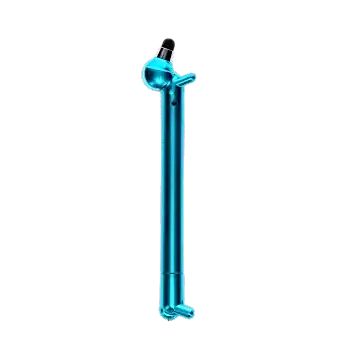 sausage dog stylus ballpoint pen in blue with cap on