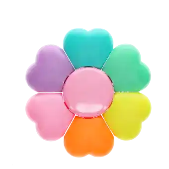 flower shaped highlighter in multicolour